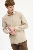 Adv Slim Fit Bej Gömlek