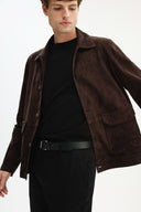 Adv Regular Fit Koyu Kahve Süet Mont