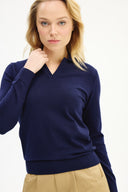 Adv Slim Fit Lacivert Kadın Triko