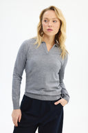 Adv Slim Fit Gri Kadın Triko