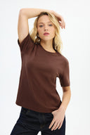 Adv Regular Fit Koyu Kahve Kadın T-shırt
