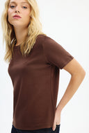 Adv Regular Fit Koyu Kahve Kadın T-shırt