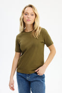 Adv Regular Fit Olıve Yeşili Kadın T-shırt