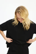 Adv Oversize Siyah Kadın T-shırt