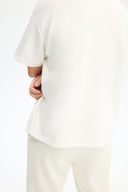 Adv Oversize Kırık Beyaz Kadın T-shırt