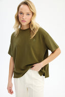 Adv Oversize Olıve Yeşili Kadın T-shırt