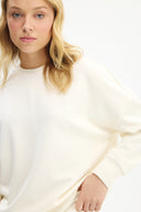Adv Oversize Ekru Kadın Eşofman Üst