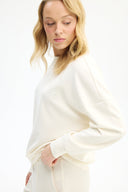 Adv Oversize Ekru Kadın Eşofman Üst