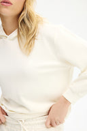 Adv Oversize Ekru Kadın Eşofman Üst