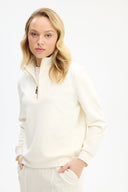 Adv Oversize Ekru Kadın Eşofman Üst