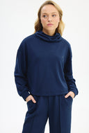 Adv Oversize Lacivert Kadın Eşofman Üst