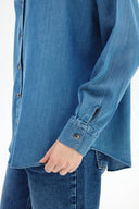 Adv Oversize İndigo Kadın Gömlek