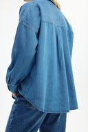 Adv Oversize İndigo Kadın Gömlek