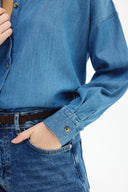 Adv Oversize İndigo Kadın Gömlek